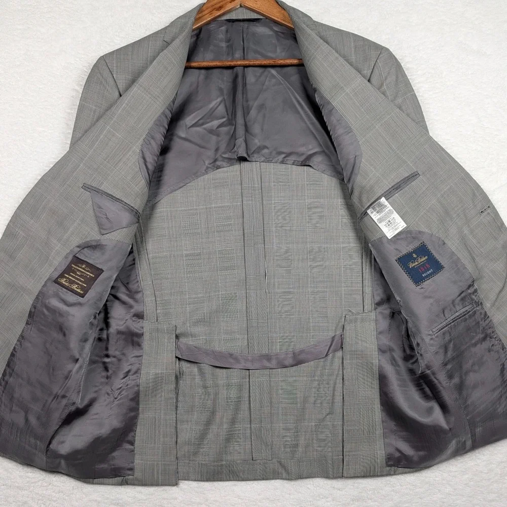 Brooks Brothers Blazer Mens 42R Glen Plaid Regent‎ Wool Mohair Unstructured USA